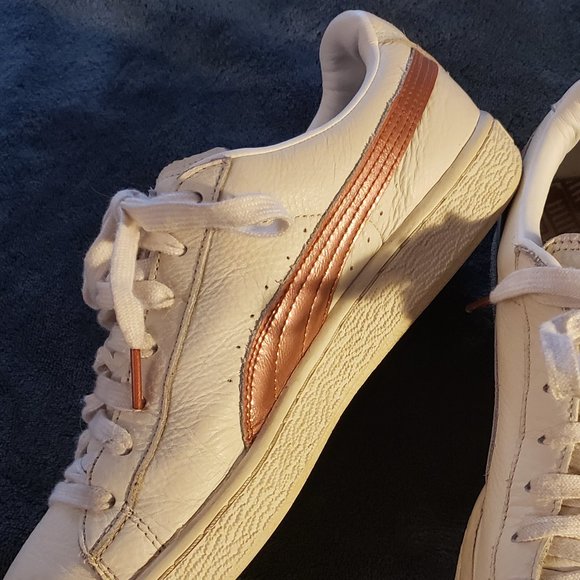 Women's white and rose gold Puma Sneakers - Picture 2 of 2